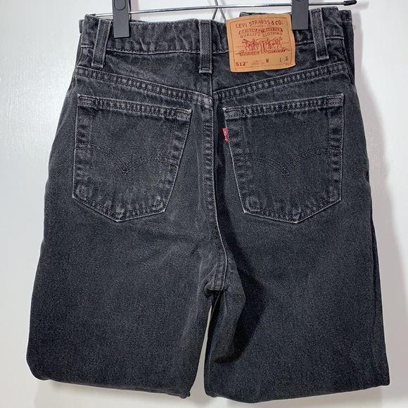 Vintage Levi’s Washed Out Black 512 Slim Fit Tapered Leg Size 7S - Picture 6 of 8